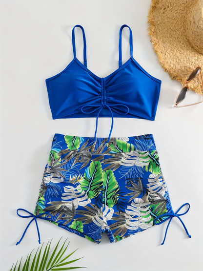 Lalabellala™ Tropical Leaf Print Bikini Set  - Two-Piece Womens Swimsuits